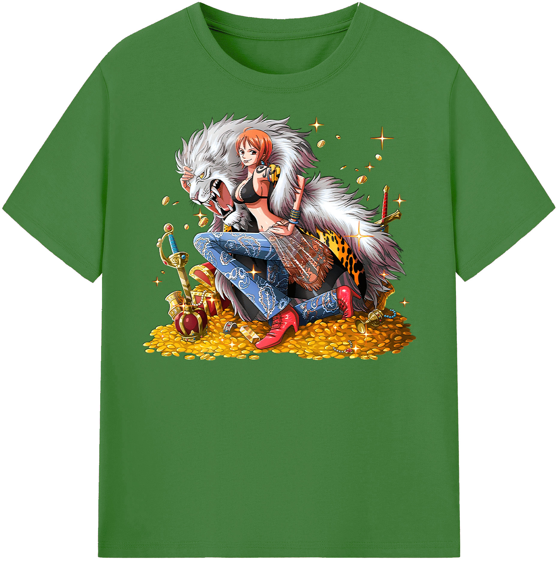 （画像用） ワンピース ナミ ONE PIECE Nami レディースカジュアルプリントTシャツ（綿100％）